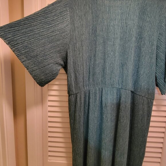 All In Favor Dolman Plissé Midi Dress w Center Twist Knot Deep V Neckline XXL GR - Picture 10 of 10